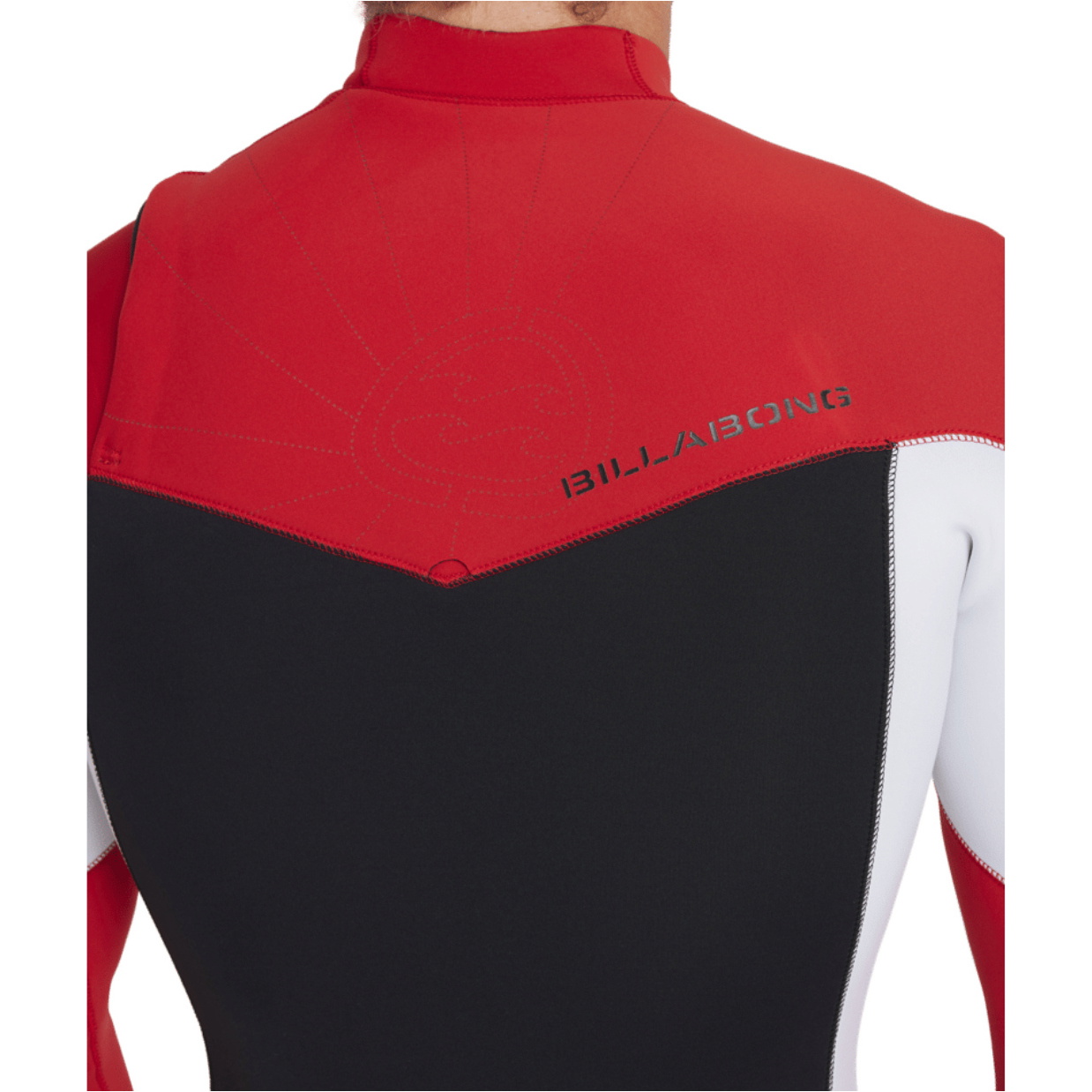 2026 Billabong Mens Revolution Natural AI 2mm Long Sleeve Chest Zip Shorty Wetsuit ABYW400128 - Deep Red